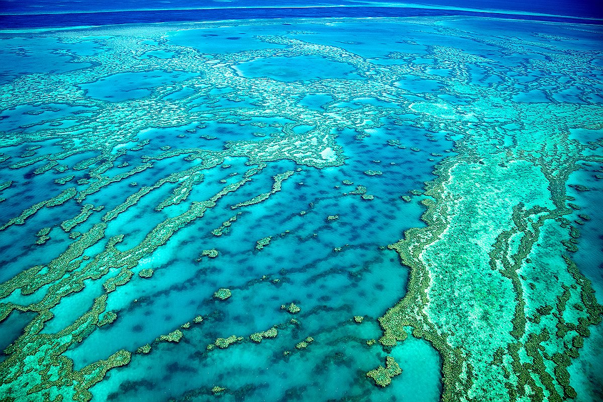 Aerial view of the Great Barrier Reef, Australia